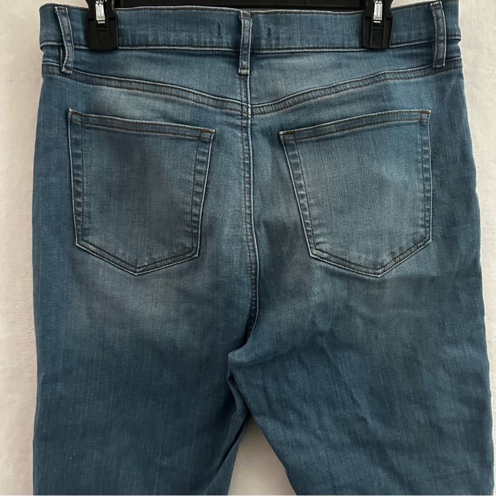 LOFT The Kick Crop Jeans Womens 29/8 Blue Denim Button Fly Cropped Flare - Picture 11 of 11